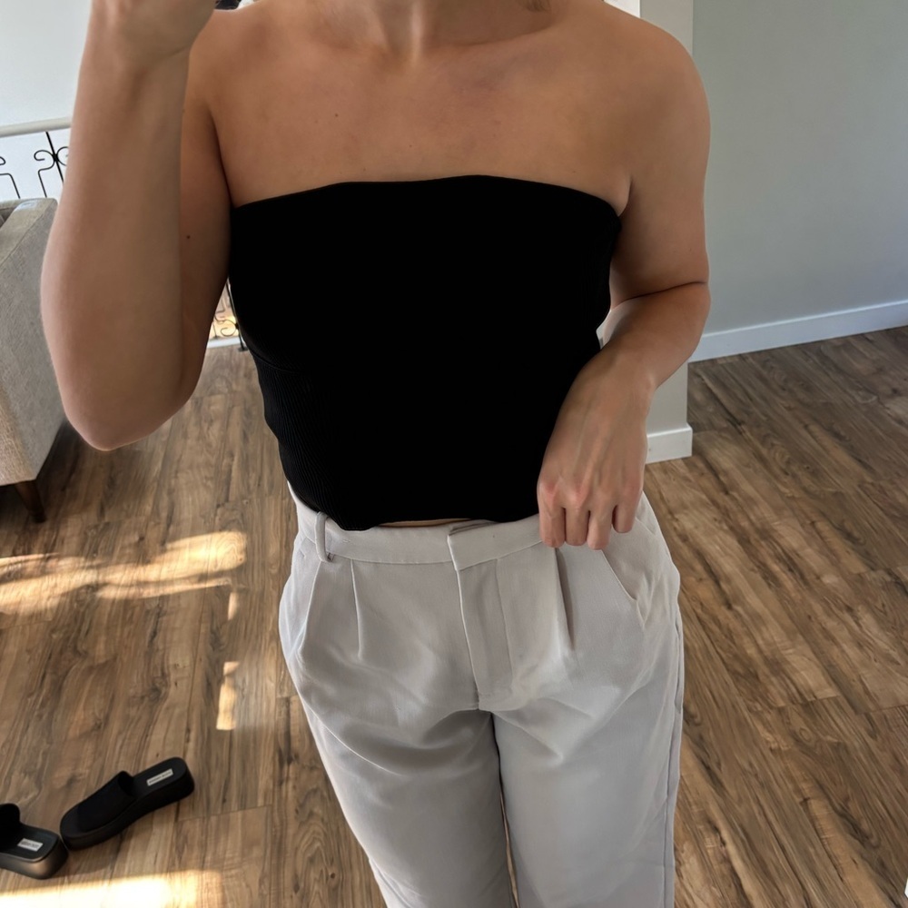 Dynamite Black Ribbed Tube top - Picture 3 of 6